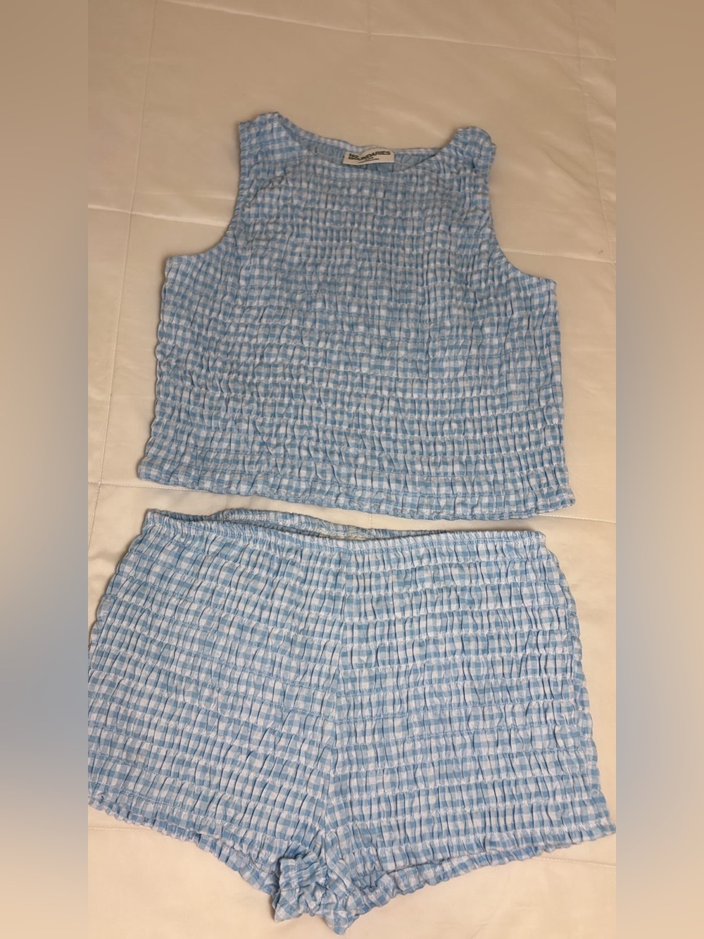 No Boundaries Light Blue Smocked Bike Shorts Set